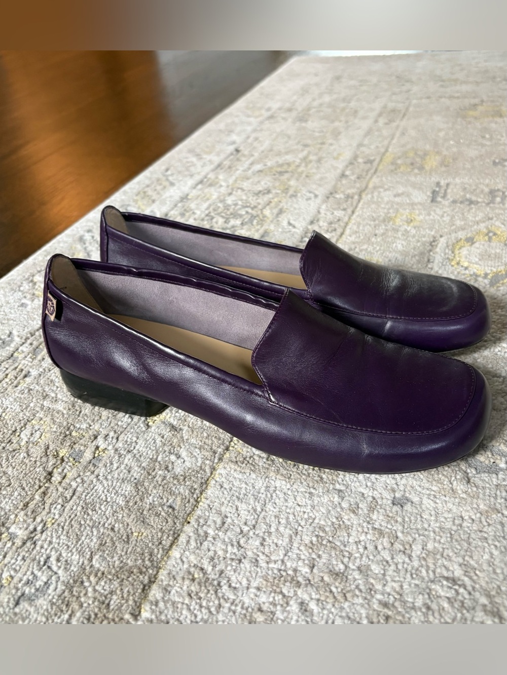 Anne Klein Vintage Purple Leather Loafers